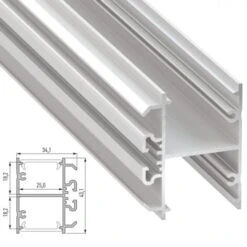 Perfil Aluminio Tipo DOPIO 2,02M