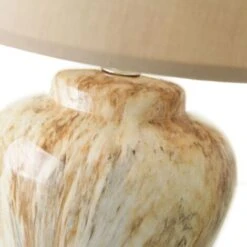 Lámpara De Mesita De Noche Clásica Beige De Cerámica Para Decoración Bretaña - -Trio Ventas 32166994 3