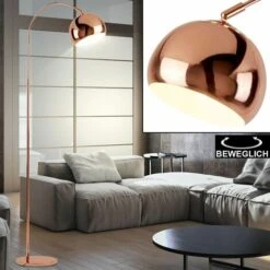 Lámpara De Pie De Arco Cobre REGULABLE MANDO A DISTANCIA Ajustable Spot En Un Juego Que Incluye Bombillas LED RGB -Trio Ventas 32759157 3