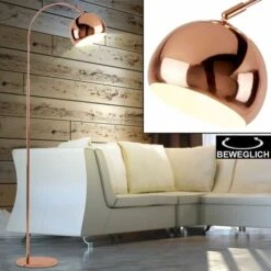 Lámpara De Pie De Arco Cobre REGULABLE MANDO A DISTANCIA Ajustable Spot En Un Juego Que Incluye Bombillas LED RGB -Trio Ventas 32759157 4