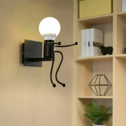 Lámpara De Pared Moderna Apliques De Pared Creativa Lámpara De Pared Con Forma Humana Negro -Trio Ventas 32975660 4