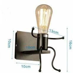 Lámpara De Pared Moderna Apliques De Pared Creativa Lámpara De Pared Con Forma Humana Negro -Trio Ventas 32975660 5