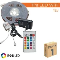 KIT Tira LED RGB Wifi 5M 12V 30LED/m Corte 10cm Pack 1 Ud.