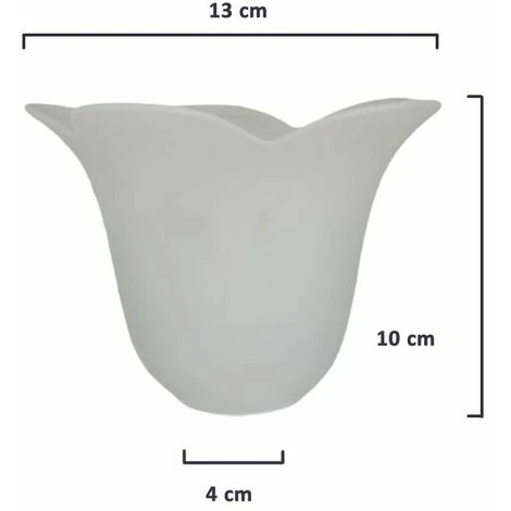 Tulipa De Cristal CARMEN Mate 10x13cm Apertura 4cm 4 Tulipa De Cristal CARMEN Mate 10x13cm Apertura 4cm - Imagen 2