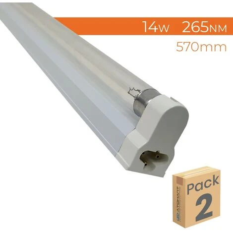 Kit Soporte Y Tubo T5 LED Ultravioleta (UVC Germicida) 265nm 14W 570mm. Pack 2 Uds. 3 Kit Soporte Y Tubo T5 LED Ultravioleta (UVC Germicida) 265nm 14W 570mm. Pack 2 Uds.