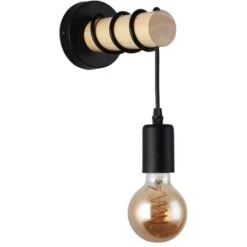 Aplique De Pared De Madera Rústico "MILA" Negro