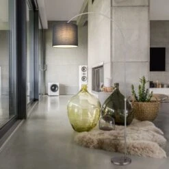 Lámpara De Pie De Arco, Pantalla De Tela, Lámpara De Pie, Salón Curvo, Lámpara De Arco Gris, Regulable En Altura, 1x LED 11W 1055Lm Blanco Cálido, L X Al 96x195 Cm 8 Lámpara De Pie De Arco, Pantalla De Tela, Lámpara De Pie, Salón Curvo, Lámpara De Arco Gris, Regulable En Altura, 1x LED 11W 1055Lm Blanco Cálido, L X Al 96x195 Cm -Trio Ventas 35679014 2