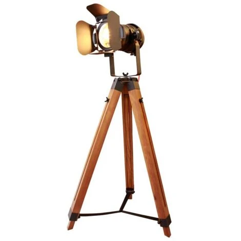 Lámpara De Pie Vintage Con Trípode "CINEMA" 137cm Negro 5 Lámpara De Pie Vintage Con Trípode "CINEMA" 137cm Negro - Imagen 3