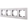 Marco Panasonic Novella 4 Elementos Horizontal-Vertical, Aluminio Eloxal Plata (Compatible Mecanismo Karre) (GH-VK92182324) -Trio Ventas 4227700 1