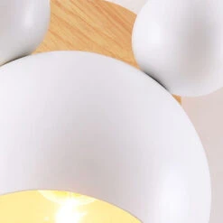 2PCS-Apliques De Pared Creativa De Lámpara De Pared Nórdica Aplique De Pared De Dibujos Animadosluz De Pared De Personalidad Simple Para Sala De Estar, Dormitorio, Habitación Infantil, Blanco -Trio Ventas 42443742 4