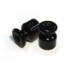 Aislante De Porcelana Para Instalación En Pared - 18 Mm Negro