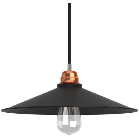 Pantalla Swing De Metal Esmaltado Para Casquillo E27 Negro 3 Pantalla Swing De Metal Esmaltado Para Casquillo E27 Negro