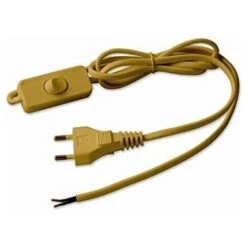 Cable Con Interruptor Y Enchufe 6A, 2x0,75, Oro Electraline