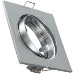 Aro Downlight Cuadrado Basculante Para Bombilla LED GU10 / GU5.3 Corte Ø 72 Mm Cromo Satinado.Cromo Satinado45º