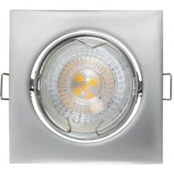 Aro Downlight Cuadrado Basculante Para Bombilla LED GU10 / GU5.3 Corte Ø 72 Mm Cromo Satinado.Cromo Satinado45º -Trio Ventas 4519150 3