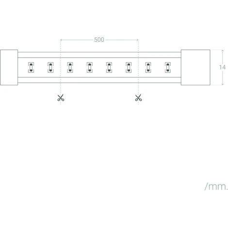 Tira LED COB Regulable 220V AC 320 LED/m Blanco Neutro IP65 A Medida Ancho 14mm Corte Cada 50 Cm 1m120º 5 Tira LED COB Regulable 220V AC 320 LED/m Blanco Neutro IP65 A Medida Ancho 14mm Corte Cada 50 Cm 1m120º - Imagen 3