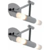 Lámpara De Pared LED Lámpara De Pared De Vidrio Cromado Lámpara De Pared Interior Móvil Para Dormitorio, Lámpara Giratoria, 2x LED 2.5W 210lm, An X Pr: 23 X 26 Cm, Juego De 2 -Trio Ventas 46941393 1