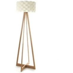 ATMOSPHERA Lámpara De Pie De Estilo Puro Y Simple - Pie De Bambú Y Pantalla Trenzada