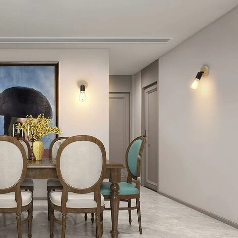 Lámpara De Pared Interior De Madera Vintage Industrial Retro 180 ° Lámpara De Pared Giratoria E27 Apliques Para Dormitorios, Salas De Estar, Escaleras, Pasillo (juego De 2) 5 Lámpara De Pared Interior De Madera Vintage Industrial Retro 180 ° Lámpara De Pared Giratoria E27 Apliques Para Dormitorios, Salas De Estar, Escaleras, Pasillo (juego De 2) - Imagen 3