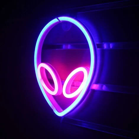 Alien Neon Signs Letrero De Neón LED Para Pared, Luces De Neón Rosa Azul Para Habitación De Niños, Dormitorio, Tienda De Hotel, Restaurante, Juego, Oficina, Arte De Pared, Decoración, Letrero Para Fie 4 Alien Neon Signs Letrero De Neón LED Para Pared, Luces De Neón Rosa Azul Para Habitación De Niños, Dormitorio, Tienda De Hotel, Restaurante, Juego, Oficina, Arte De Pared, Decoración, Letrero Para Fie - Imagen 2