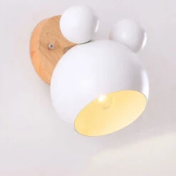 Lámpara De Pared Nórdica Aplique De Pared De Dibujos Animados Apliques De Pared Creativa De Luz De Pared De Personalidad Simple Para Sala De Estar, Dormitorio, Habitación Infantil, Blanco