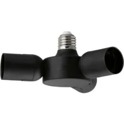 Accesorios De Iluminación Eglo Rueda 60W Ø 19 Cm. Base Múltiple Distribuidor De Tres Casquillos Para Lámpara Plástico. Color Negro