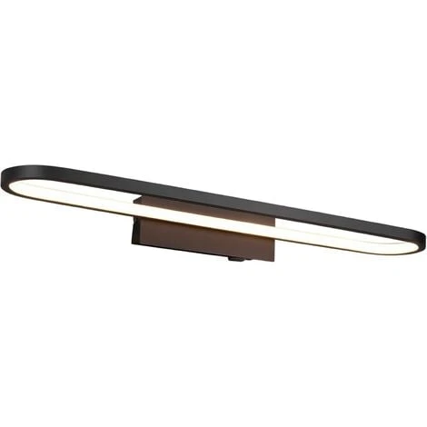 Aplique De Pared Interior Trio Gianni 22W 3000K Luz Cálida. 60×15 Cm. LED Integrado Baño. Estilo Moderno. Metal. Color Negro 3 Aplique De Pared Interior Trio Gianni 22W 3000K Luz Cálida. 60×15 Cm. LED Integrado Baño. Estilo Moderno. Metal. Color Negro