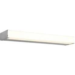 Aplique De Pared Interior Trio Fabio 6W 3000K Luz Cálida. 43×4 Cm. LED Integrado Baño. Estilo Moderno. Metal. Color Cromado
