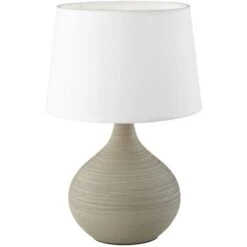 Lámpara De Sobremesa Reality Martin Ø 20 Cm. Salón Y Dormitorio. Estilo Moderno. Cerámica. Color Beige