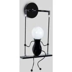 Lámpara De Pared LED Para Interiores, Lámpara De Noche Para Niños Con Columpio, Lámpara De Pared Para Interiores Creativa Adecuada Para Dormitorios, Sala De Estar, Pasillo, E27, Bombilla No Incluida,