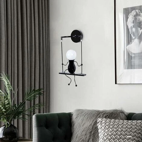 Lámpara De Pared LED Para Interiores, Lámpara De Noche Para Niños Con Columpio, Lámpara De Pared Para Interiores Creativa Adecuada Para Dormitorios, Sala De Estar, Pasillo, E27, Bombilla No Incluida, 6 Lámpara De Pared LED Para Interiores, Lámpara De Noche Para Niños Con Columpio, Lámpara De Pared Para Interiores Creativa Adecuada Para Dormitorios, Sala De Estar, Pasillo, E27, Bombilla No Incluida, - Imagen 4