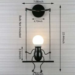 Lámpara De Pared LED Para Interiores, Lámpara De Noche Para Niños Con Columpio, Lámpara De Pared Para Interiores Creativa Adecuada Para Dormitorios, Sala De Estar, Pasillo, E27, Bombilla No Incluida, 11 Lámpara De Pared LED Para Interiores, Lámpara De Noche Para Niños Con Columpio, Lámpara De Pared Para Interiores Creativa Adecuada Para Dormitorios, Sala De Estar, Pasillo, E27, Bombilla No Incluida, -Trio Ventas 52777316 5