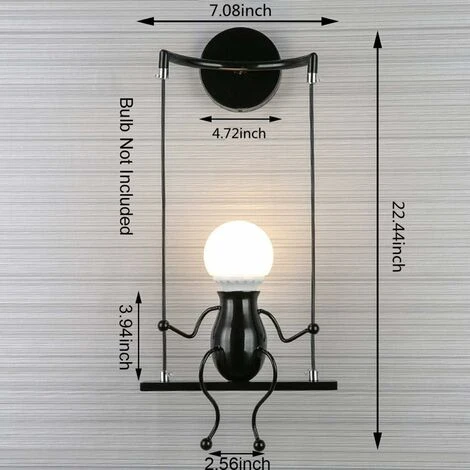 Lámpara De Pared LED Para Interiores, Lámpara De Noche Para Niños Con Columpio, Lámpara De Pared Para Interiores Creativa Adecuada Para Dormitorios, Sala De Estar, Pasillo, E27, Bombilla No Incluida, 7 Lámpara De Pared LED Para Interiores, Lámpara De Noche Para Niños Con Columpio, Lámpara De Pared Para Interiores Creativa Adecuada Para Dormitorios, Sala De Estar, Pasillo, E27, Bombilla No Incluida, - Imagen 5