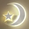 Lámpara De Pared Moderna Elegante, Lámpara De Pared Creativa De Estrella Luna, Apliques De Pared Simple Nórdico, Luz De Pared Para Bebé Bonita, Blanco Cálido -Trio Ventas 52779915 1