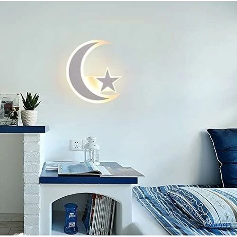 Lámpara De Pared Moderna Elegante, Lámpara De Pared Creativa De Estrella Luna, Apliques De Pared Simple Nórdico, Luz De Pared Para Bebé Bonita, Blanco Cálido 5 Lámpara De Pared Moderna Elegante, Lámpara De Pared Creativa De Estrella Luna, Apliques De Pared Simple Nórdico, Luz De Pared Para Bebé Bonita, Blanco Cálido - Imagen 3