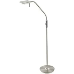 Lámpara De Pie Trio Bergamo 12W 3000K Luz Cálida. 135×27 Cm. LED Integrado. Flexible Salón Y Dormitorio. Estilo Moderno. Metal. Color Níquel Mate