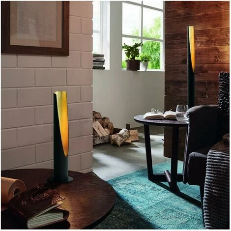 Lámpara De Pie Eglo Barbotto 5W Forma Cilíndrica Ø 6 Cm. Comedor, Dormitorio Y Oficina. Estilo Moderno, Sofisticado Y Diseño. Acero. Color Dorado Y Negro 4 Lámpara De Pie Eglo Barbotto 5W Forma Cilíndrica Ø 6 Cm. Comedor, Dormitorio Y Oficina. Estilo Moderno, Sofisticado Y Diseño. Acero. Color Dorado Y Negro - Imagen 2