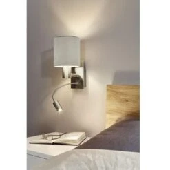 Lámpara De Pared 38 Cm Eglo Taupe Y Níquel Mate 1xE27/40W+LED/3,5W Taupe Y Níquel Mate -Trio Ventas 53345670 3
