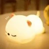 Luz De Noche Portátil Para Niños, Lámpara De Gato De Silicona LED De 7 Colores, Lámpara De Habitación De Bebé, Lámpara De Cambio De Color Linda Recargable Por USB, Regalo De Cumpleaños De Navidad -Trio Ventas 54016301 1