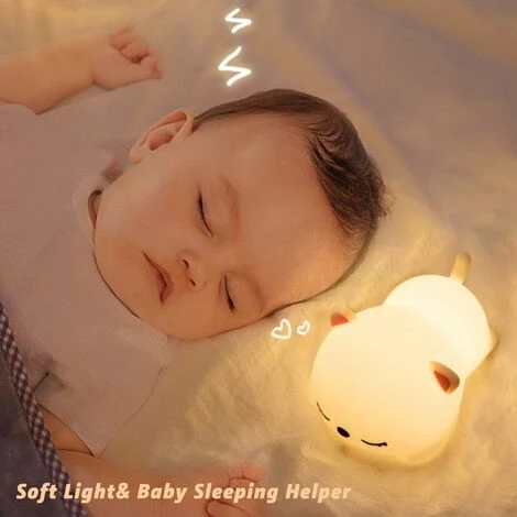 Luz De Noche Portátil Para Niños, Lámpara De Gato De Silicona LED De 7 Colores, Lámpara De Habitación De Bebé, Lámpara De Cambio De Color Linda Recargable Por USB, Regalo De Cumpleaños De Navidad 5 Luz De Noche Portátil Para Niños, Lámpara De Gato De Silicona LED De 7 Colores, Lámpara De Habitación De Bebé, Lámpara De Cambio De Color Linda Recargable Por USB, Regalo De Cumpleaños De Navidad - Imagen 3