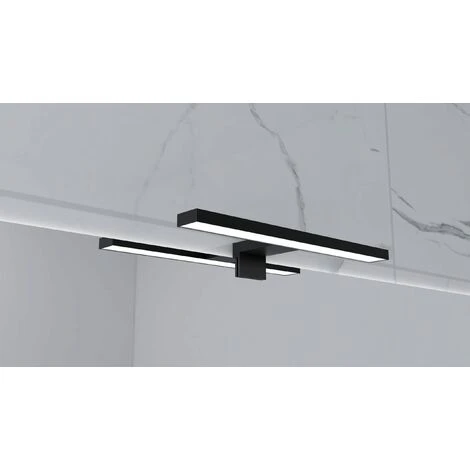 STARBATH PLUS Lampara Led Espejo Baño Silvia ABS 30 Cm, LED 5W, 500lm, IP44, 220V, 50-60Hz De 300x108x40mm De Luz Blanca Fria 6000K (Negro Mate, 30 Cm 5W) 4 STARBATH PLUS Lampara Led Espejo Baño Silvia ABS 30 Cm, LED 5W, 500lm, IP44, 220V, 50-60Hz De 300x108x40mm De Luz Blanca Fria 6000K (Negro Mate, 30 Cm 5W) - Imagen 2