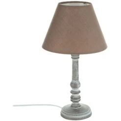 ATMOSPHERA LÁMPARA DE MADERA TAUPE H.36CM