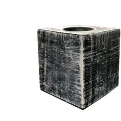 BASE CUBO CEMENTO GRIS OSCURO CON PORTALAMPARAS E27
