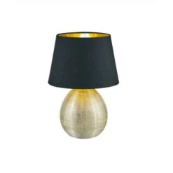 LÁmpara De Sobremesa Luxor Con Base Grande E27 Color Oro Y Negro R50631079