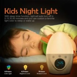 Despertador Para Niños, Despertador Con Luz, Despertadores Duales, 5 Tonos De Llamada Naturales, Temporizador Para Dormir, Ayuda A Los Niños A Quedarse Dormidos Y Permanecer En La Cama Por Más Tiempo -Trio Ventas 56527940 4