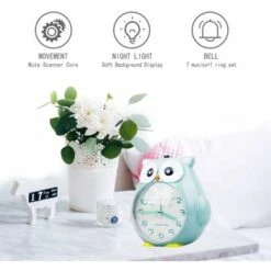 Despertador Infantil Sin Ruido De Tictac Con Luz Nocturna, Función De Repetición Y Alarma Fuerte, Funciona Con Pilas -Trio Ventas 56529387 4