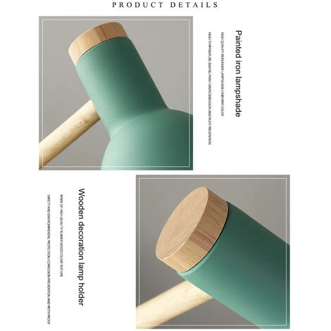 Lámpara De Escritorio De Madera Nórdica Creativa, Lámpara De Mesa De Hierro Plegable, Protección Ocular, Lámpara De Lectura Para Sala De Estar, Dormitorio, Decoración Del Hogar, Luz Verde-blanca 4 Lámpara De Escritorio De Madera Nórdica Creativa, Lámpara De Mesa De Hierro Plegable, Protección Ocular, Lámpara De Lectura Para Sala De Estar, Dormitorio, Decoración Del Hogar, Luz Verde-blanca - Imagen 2