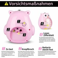 Despertador Infantil Sin Ruido De Tictac Con Luz Nocturna, Función De Repetición Y Alarma Fuerte, Funciona Con Pilas -Trio Ventas 56530118 4