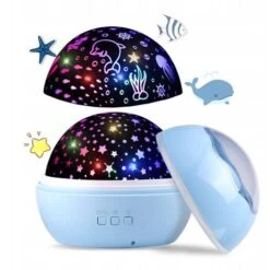 Proyector De Cielo Estrellado LED, Luz Nocturna Para Bebés, Lámpara De Proyección 2 En 1 Ocean World Con Cable USB, Cambio De 8 Colores Para La Habitación De Los Niños Y Lámpara De Mesa Giratoria De 3