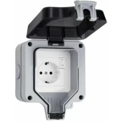 Enchufe A Prueba De Agua IP66 Con Interruptor Y Caja De Conexiones A Prueba De Agua, Toma De Corriente De Pared A Prueba De Polvo Para Exteriores Betterlife Para Cocina, Baño, Garaje, Piscina Y Jardín